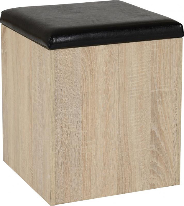 Cambourne Storage Stool With Sonoma Oak Effect Veneer - Click Image to Close